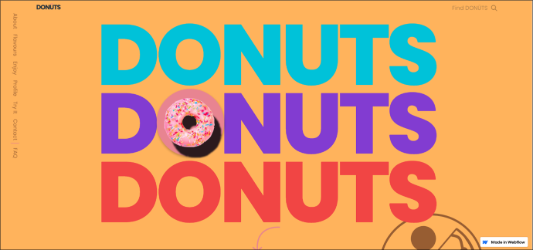 Donuts Website Homepage A screenshot of the Donuts website homepage