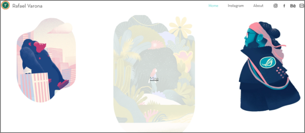 A screenshot from Rafael Varona's website homepage